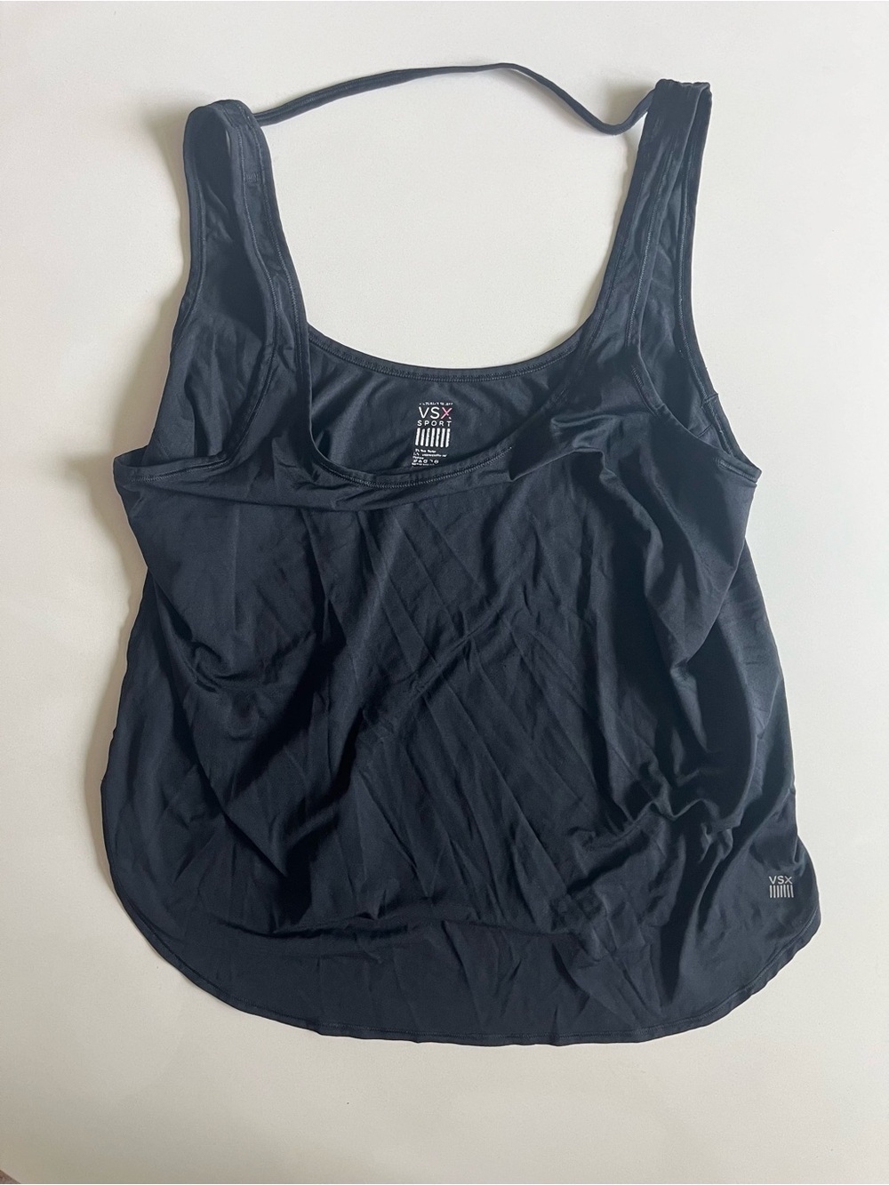 Victoria's Secret Sport VINTAGE Black Scoop Neck Tank Top, LARGE